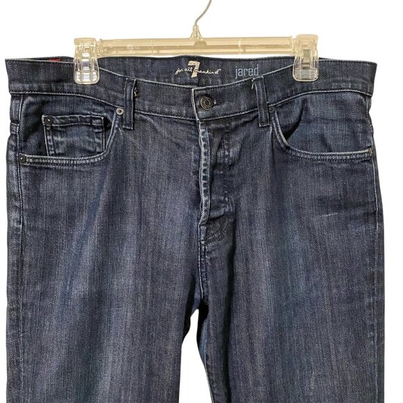 7 For All Mankind Men's 33 JARED Straight Leg Button Fly 100% Cotton Jeans 33x32 - Picture 3 of 10